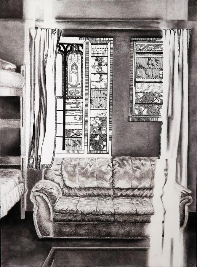 Danielle Anderson "Sanctuary" Charcoal and Pen on paper